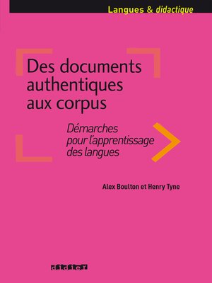 cover image of Des documents authentiques aux corpus--Ebook